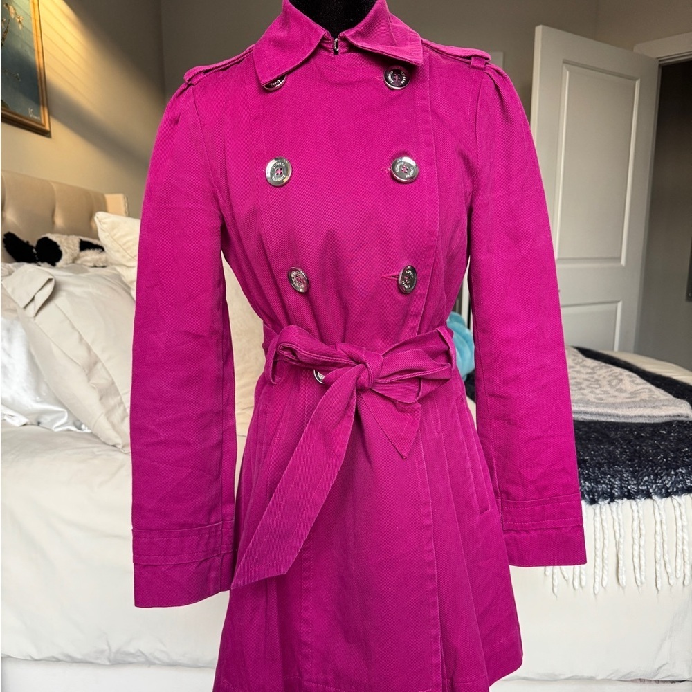 Express Magenta Trench Coat
